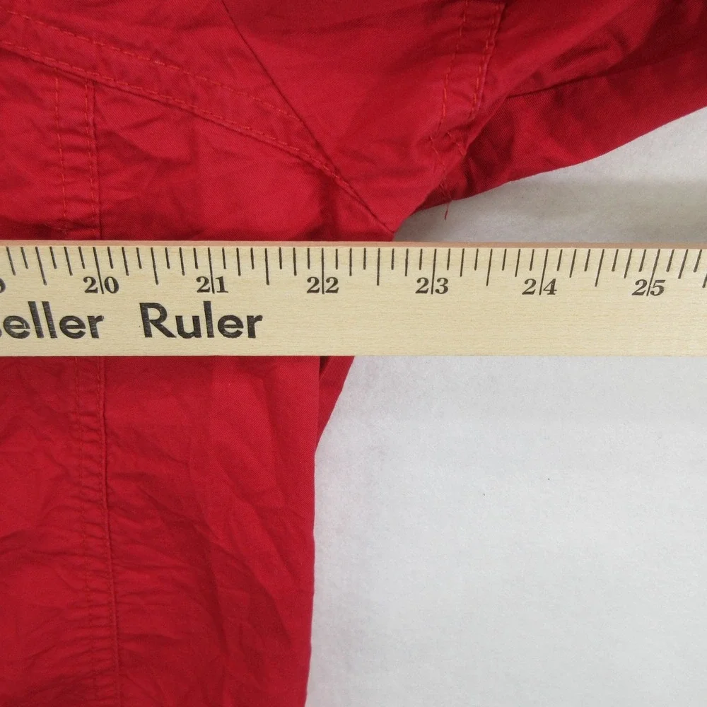 Bench Men's Jacket XL Windbreaker Red Hooded Cotton Full Zip Lightweight